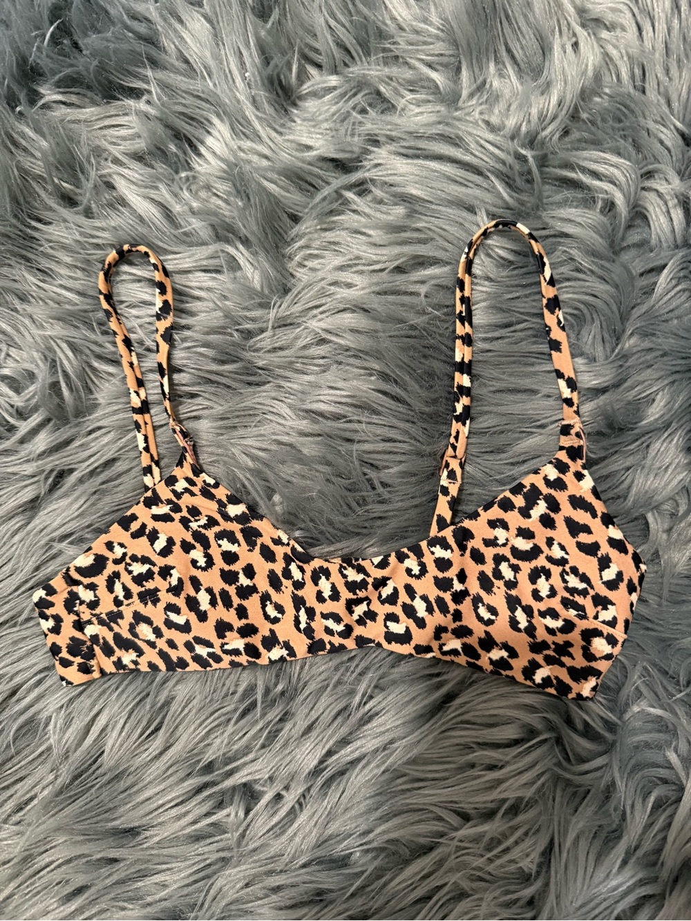 aerie Scoop Bikini Top - Size XS | Color: Cheetah